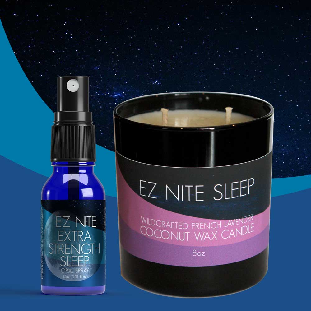 Festival of Sleep Bundle: Extra Strength Oral Spray + 8oz Wildcrafted Lavender Candle